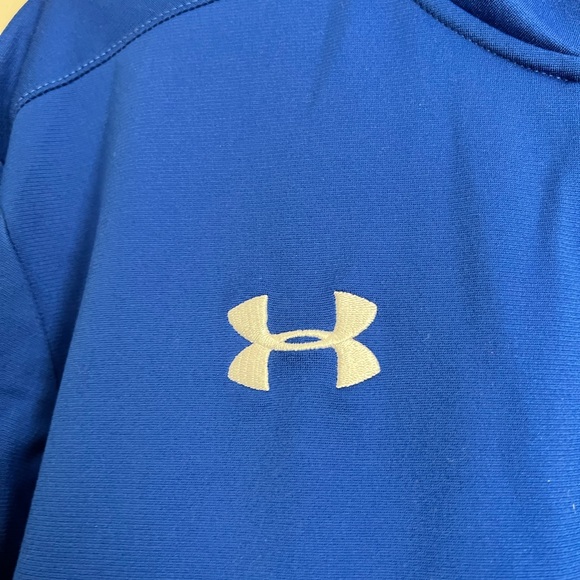 Under Armour Unisex Quarter Zip Blue H2 Club Volleyball Top Loose Fit Large - Picture 6 of 9